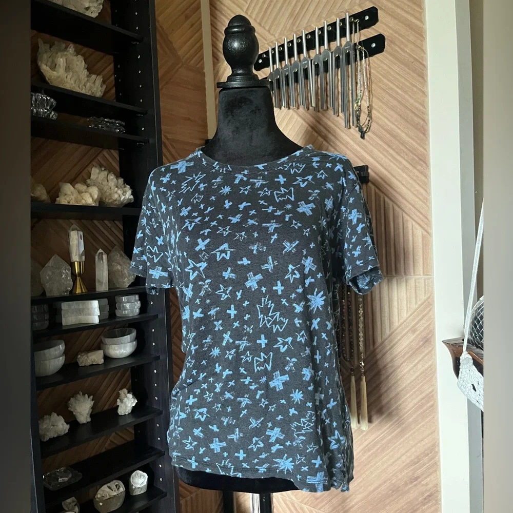 Cool Zadig & Voltaire blue graphic short sleeve T shirt size Large